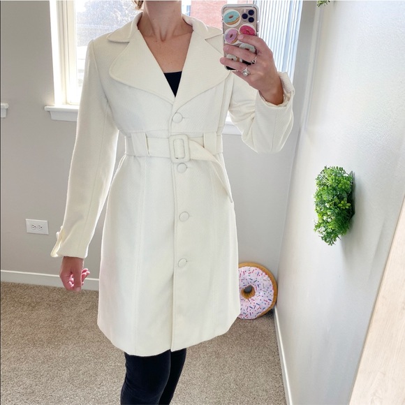 Forever 21 Jackets & Blazers - Forever 21 white long belted trench coat large